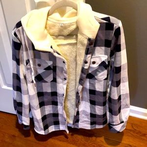 #flannel #fleece-lined #jacket #hoodie #likenew